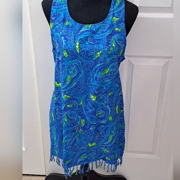 Angel Beach Swim/Bathing Suit Cover Up With Fringe Size M - Picture 2 of 8